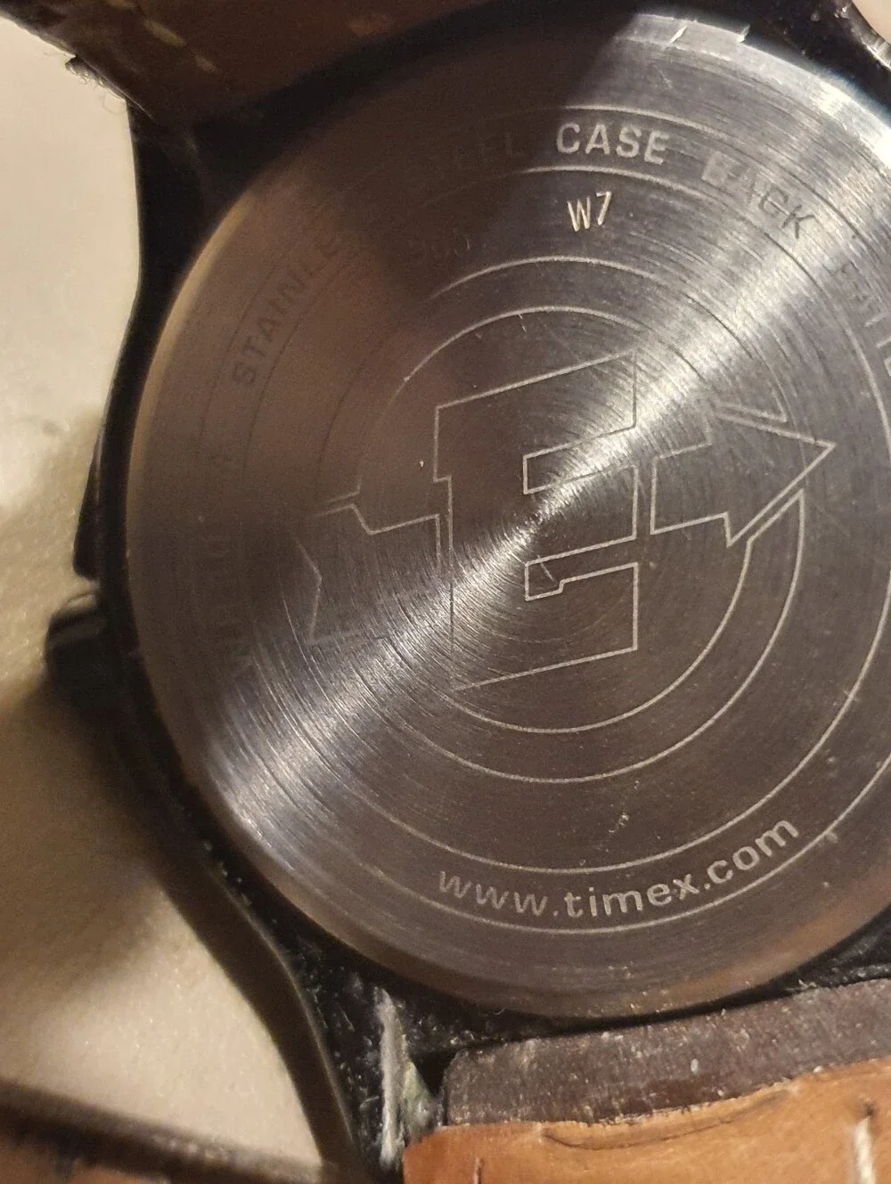 10/$20 Timex Indiglo Expedition Gunmetal Grey Leather Men's Watch w/Date